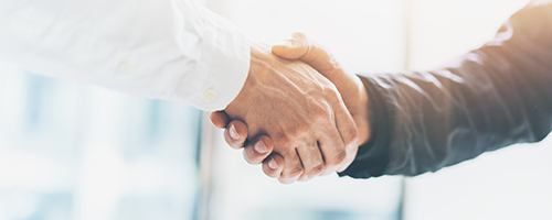 Two people shaking hands