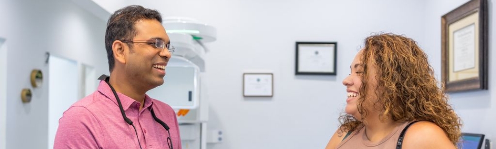 Dentist with patient